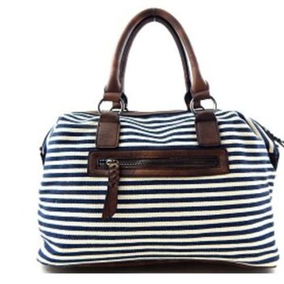 Aztec & Stripe Print Boston Satchel - Picture 3 of 4
